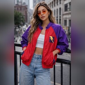 Vintage Hot'n Now Colorblock Jacket Rare Size M